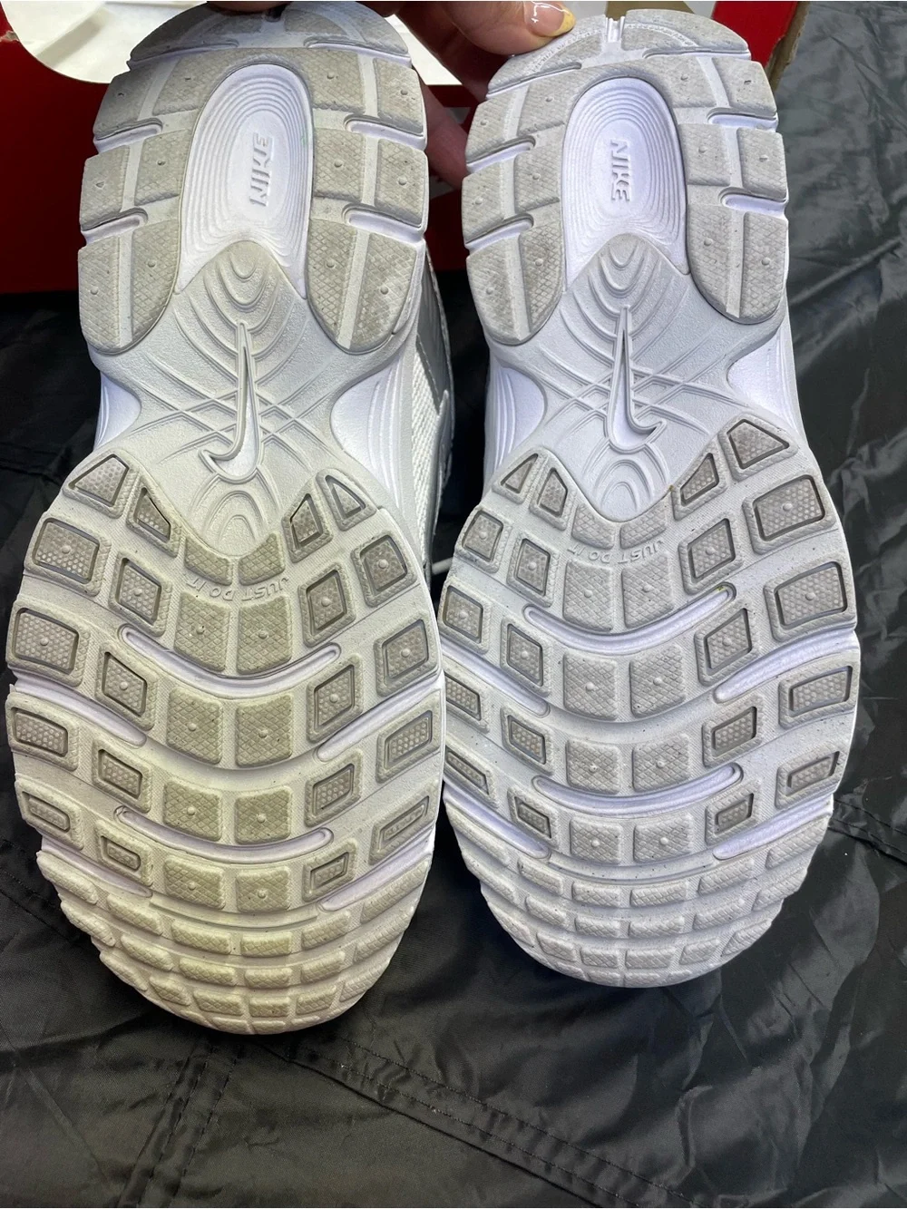 Nike Kids White and Silver Mesh Lace-Up Sneakers